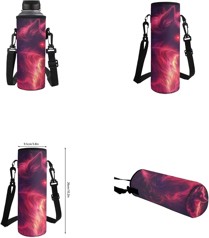 Galaxy Wolf Backpack for Girls Boys Backpack with Lunch Box Water Bottle Pouch and Big Pencil Pouch 4PCS Set Bookbag with Front Pocket 17" Lightweight School Bag for Kids Back to School Gifts - Image 6
