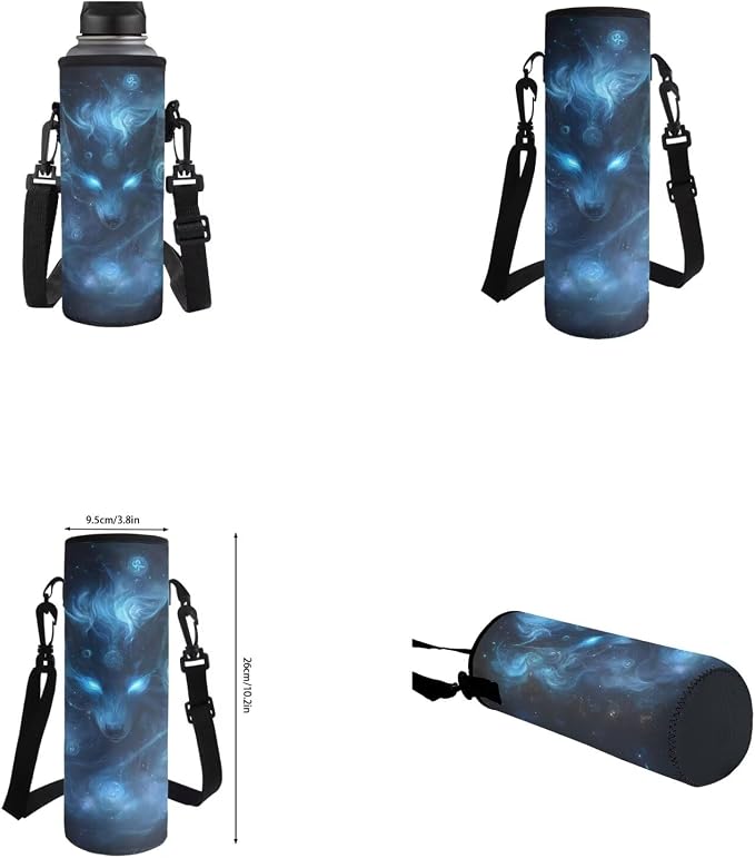 Galaxy Wolf Backpack for Kids Boys Backpack with Lunch Box Water Bottle Pouch and Soft Pencil Case 4PCS Set Large Capacity Bookbag with Front Pocket for School 17 inch Lightweight School Bag - Image 6