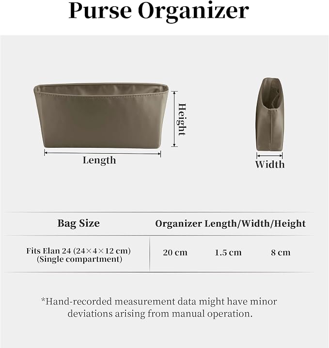 Satin Purse Organizer Insert for Constance Elan, Etoupe grey | Tailored Fit, Multiple Pockets, Lightweight Satin, Purse Essentials, Ideal for Travel, Shopping, and Daily Use - Image 8