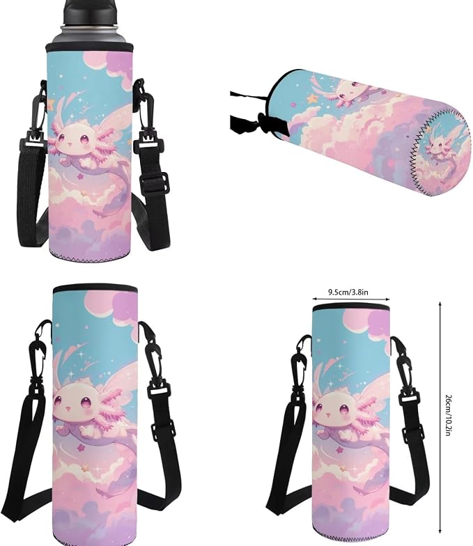 Cute Axolotl Backpack for School Girls 1st Grade with Lunchbox 4 in 1 Kids Bookbag and Lunch Box Set 17in Elementary Schoolbag Lunch Bag Pencil Case Primary Back Pack Water Bottle Carrier - Image 7