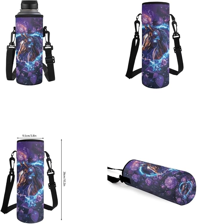 Horse Backpack for Girls Kids Backpack with Lunch Box Water Bottle Holder and Aesthetic Pencil Case 4PCS Set Bookbag with Front Pocket for School Teens 17" Sturdy School Bag with Side Pocket - Image 6