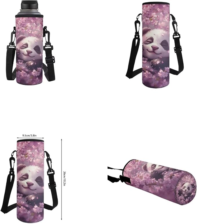 Cherry Blossom Panda Backpack for Girls Kids Backpack with Lunch Box Water Bottle Holder and Big Pencil Case 4PCS Set Bookbag with Front Pocket for School 17 inch Sturdy Elementary School Bag - Image 6