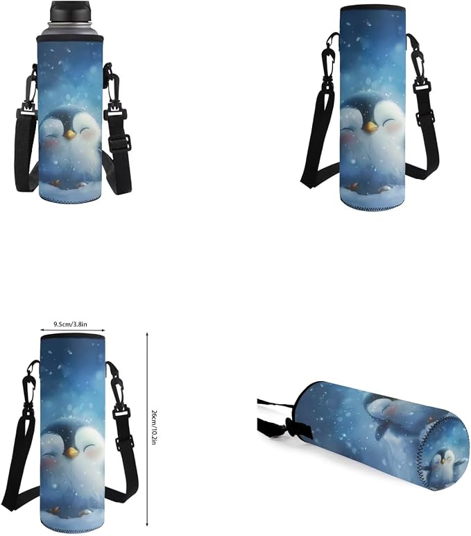 Penguin Backpack for Girls Kids Backpack with Lunch Box Water Bottle Carrier with Strap and Kawaii Pencil Case 4PCS Set Cute Bookbag with Front Pocket 17" Large Elementary School Bag for Boys - Image 6
