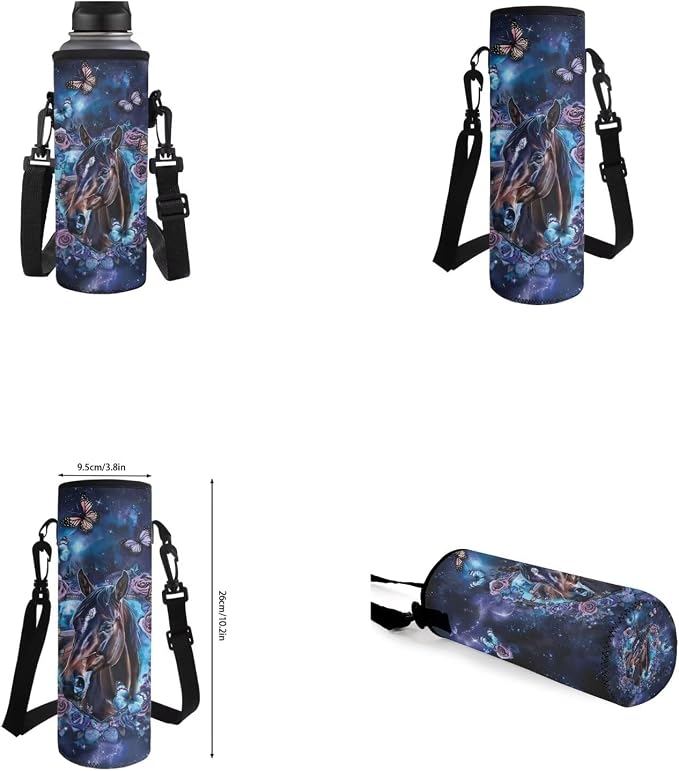 Galaxy Horse Backpack for Girls Kids Backpack with Lunch Box Water Bottle Holder and Soft Pencil Case 4PCS Set Bookbag with Front Pocket for School Teens 17" Sturdy School Bag with Side Pocket - Image 6