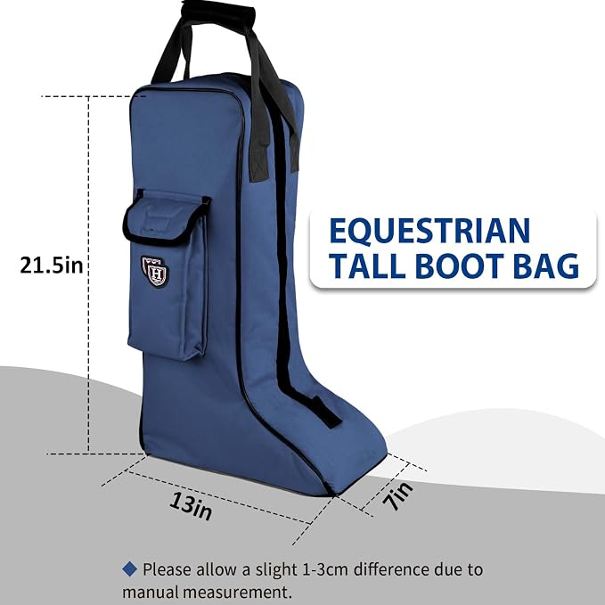 Harrison Howard Tall Boot Carry Bag Protect Rider Boots for Shows Competition Travel Long-lasting Boot Bag Navy - Image 6