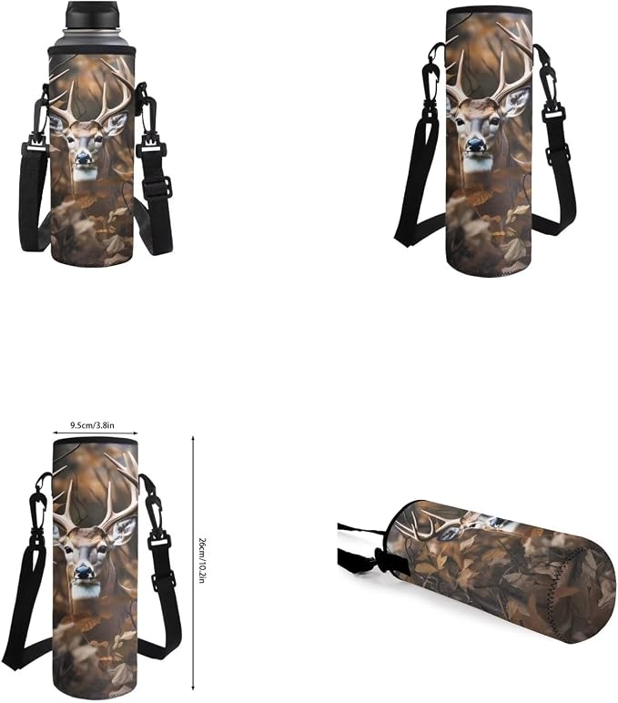 Deer Camo Backpack for Boys Kids Backpack with Lunch Box Water Bottle Bag and Soft Pencil Case 4PCS Set Bookbag with Front Pocket for School Teens 17 inch Sturdy School Bag with Side Pocket - Image 6