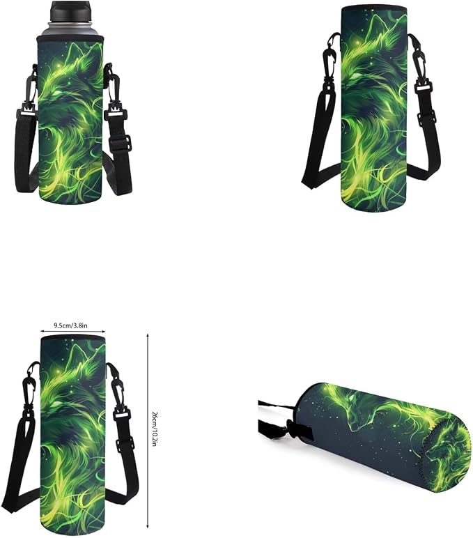 Galaxy Wolf Backpack for Girls Boys Backpack with Lunch Box Water Bottle Carrier and Pencil Pouch 4PCS Set Bookbag with Front Pocket for School 17 inch Large Capacity School Bag for Kids - Image 6
