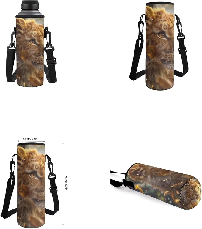 Lion Backpack for Kids Girls Backpack with Lunch Box Water Bottle Pouch and Big Pencil Pouch 4PCS Set Large Bookbag with Front Pocket 17 inch Large School Bag for Boys Kids Back to School Gift - Image 6
