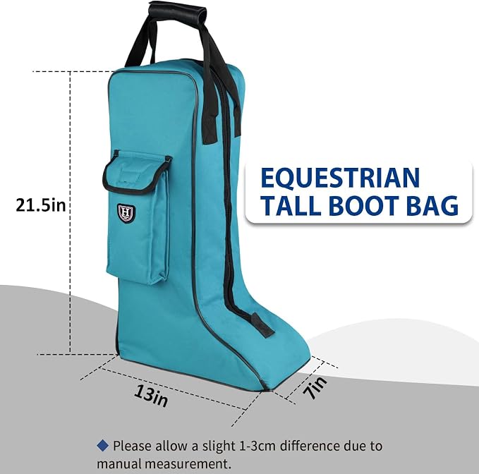 Harrison Howard Tall Boot Carry Bag Protect Rider Boots for Shows Competition Travel Long-lasting Boot Bag Teal - Image 6