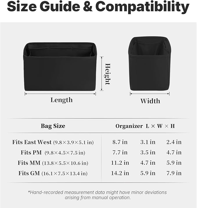 Organizer Insert for Onthego East west, Satin Purse Organizer for Luxury Bag, Lightweight and Soft Purse Dividers for Woman Handbags, Multiple Pockets with Organized Capacity(Black, East west) - Image 8