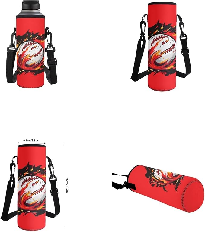 Fire Baseball Backpack for School Boys Backpack with Lunch Box Water Bottle Bag and Soft Pencil Case 4PCS Set Lightweight Bookbag with Front Pocket 17 inch Large Capacity Elementary School Bag - Image 6