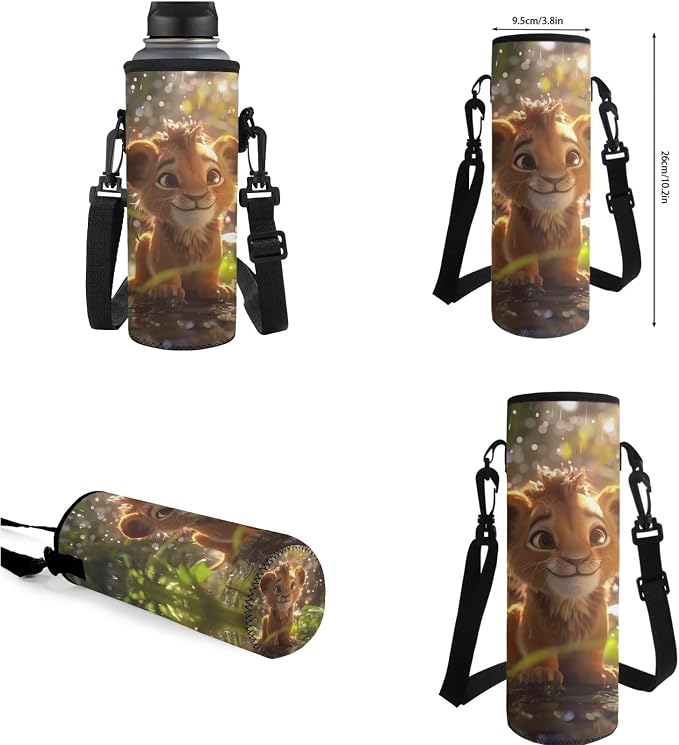 Lion Backpack for Kids Girls Backpack with Lunch Box Water Bottle Holder and Soft Pencil Pouch 4PCS Set Cute Bookbag with Compartments 17 inch Large School Bag for Boys Back to School Supplies - Image 7