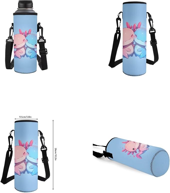 Axolotl Backpack for Girls Kids Backpack with Lunch Box Water Bottle Pouch and Kawaii Pencil Case 4PCS Set Bookbag with Front Pocket for School 17 inch Cute School Bag for Elementary Girls - Image 6