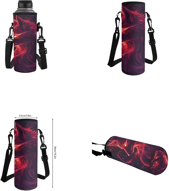 Galaxy Wolf Backpack for Girls Boys Backpack with Lunch Box Water Bottle Holder and Soft Pencil Pouch 4PCS Set 17 inch Bookbag with Front Pocket Large School Bag for Kids Back to School - Image 6