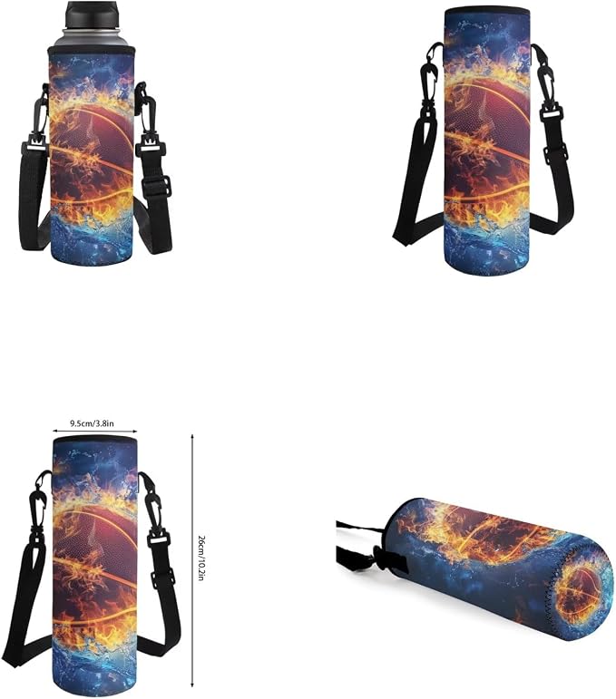 Galaxy Basketball Backpack for Boys Girls Backpack with Lunch Box Water Bottle Carrier and Large Pencil Case 4PCS Set Bookbag with Front Pocket for School 17 inch Sturdy School Bag for Kids - Image 6