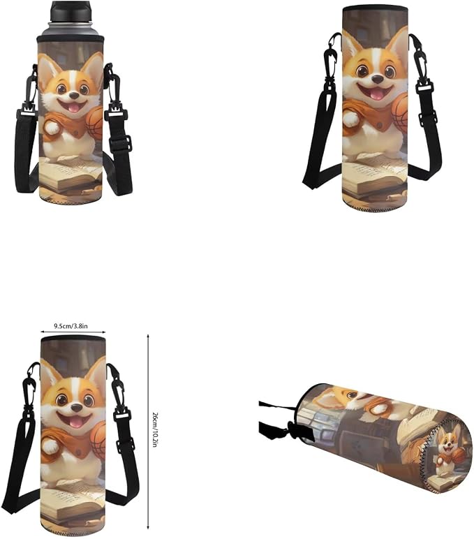 Cute Corgi Backpack for Kids Boys Backpack with Lunch Box Water Bottle Holder and Soft Pencil Case 4PCS Set Bookbag with Front Pocket for School 17 inch Lightweight Elementary School Bag - Image 6