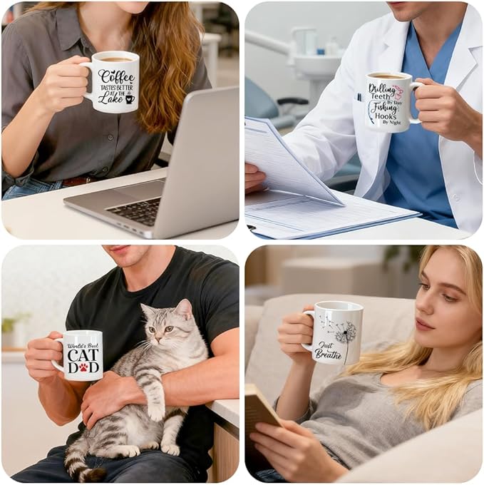 May The Floss Double-Sided Ceramic Mug, Funny Dentist Mug for Men Women, Dental Office Coffee Cup, Thanksgiving Birthday Gifts for Dental Hygienist, Graduation Gifts for Dentist Assistant