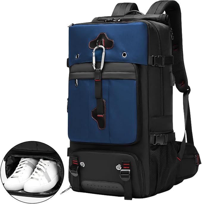 Backpack for Traveling On Airplane,Expandable Carry On Laptop Backpack for Men and Women,Outdoor Travel Bag,Blue by ODSSTAIPS