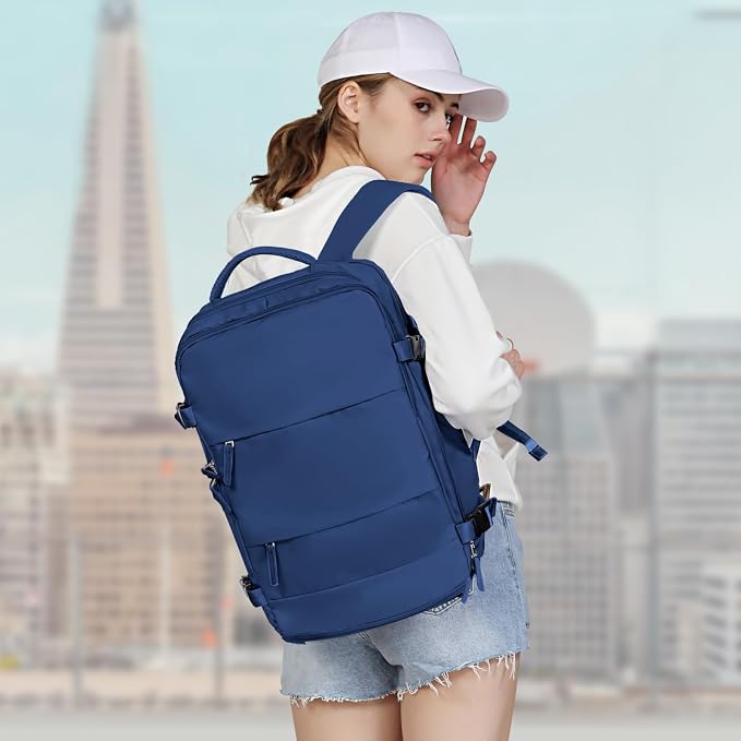 coowoz Large Travel Backpack For Women Men,Carry On Backpack Flight Approved,Hiking Backpacks Outdoor Rucksack Casual Daypack Travel Bag Essentials Personal Item Backpack (Royal Blue L) - Image 8