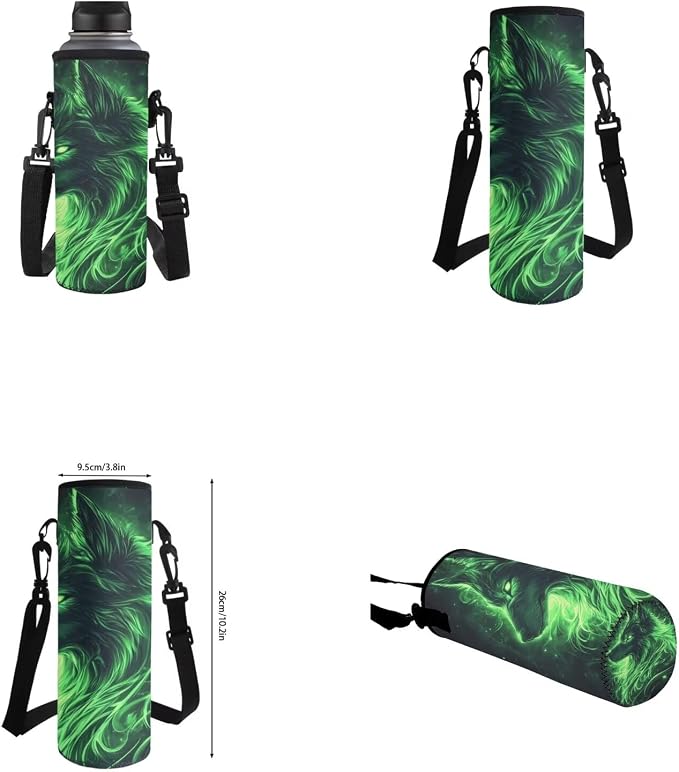 Galaxy Wolf Backpack for Boys Girls Backpack with Lunch Box Water Bottle Carrier and Large Pencil Case 4PCS Set Lightweight Bookbag with Front Pocket for School 17" Sturdy School Bag for Kids - Image 6