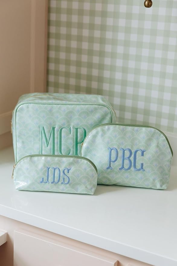 Personalized Clear Coated Pouch - Medium or Large Toiletry Bag with Embroidered or Applique Monogram, Custom Makeup or Travel Organizer, Easy-Clean Cosmetic Bag, Travel Gift for Women (Peony, M) - Image 8