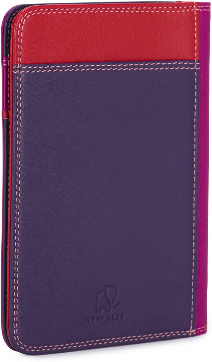 mywalit Leather Travel Passport Cover | Sangria Multi | 3 Cards, Notes And Transparent Passport Section - Image 3