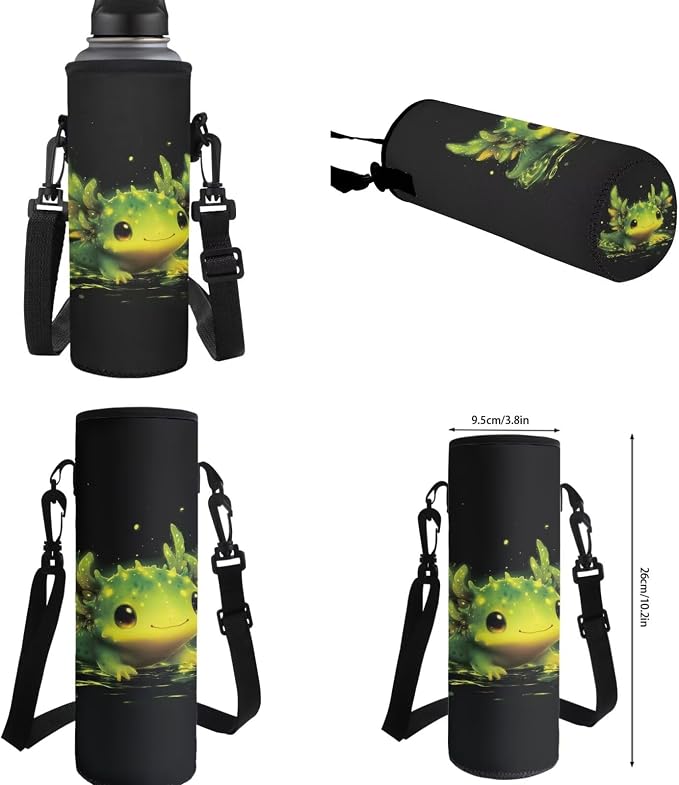 Green Axolotl Backpack with Lunchbox for Girls 4-6/6-8/8-10 Kids Bookbag and Lunch Box Set 4 in 1 Elementary Back Pack 17in Little Kids Book Bags Lunch Bag Pencil Case Water Bottle Holder - Image 7