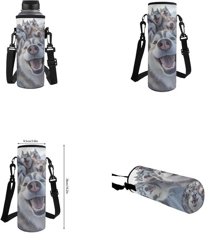 Husky Dog Backpack for School Boys Backpack with Lunch Box Water Bottle Carrier and Soft Pencil Pouch 4PCS Set Lightweight Bookbag with Front Pocket 17 inch Large Capacity School Bag for Kids - Image 6