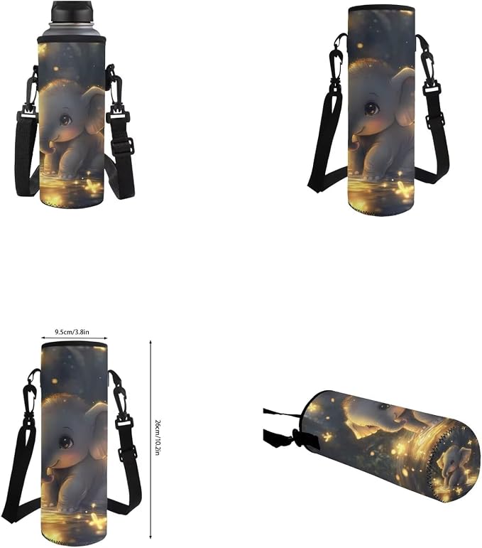 Cute Elephant Backpack for Kids Girls Backpack with Lunch Box Water Bottle Carrier and Zipper Pencil Case 4PCS Set Sturdy Bookbag with Front Pocket 17 inch Lightweight Elementary School Bag - Image 6