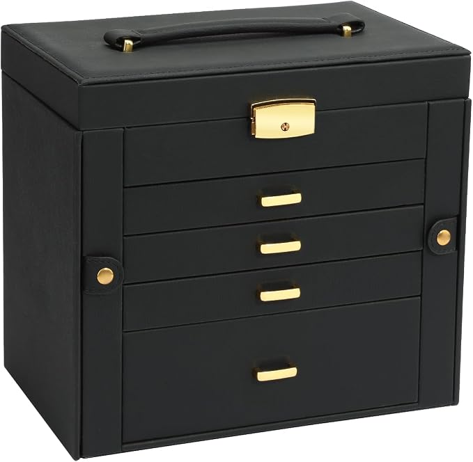 Large Jewelry Organizers and Storage, Jewelry Box for Women 5 Layers Jewelry Organizer, Large Jewelry Boxes & Organizers for Women, Black - Image 8