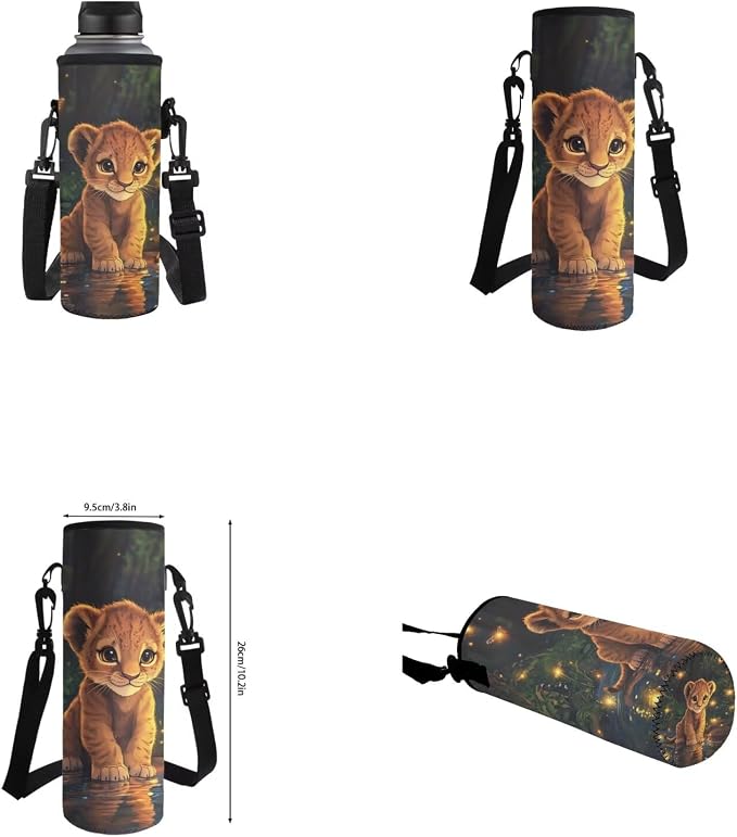 Cute Lion Backpack for Kids Boys Backpack with Lunch Box Water Bottle Carrier and Zipper Pencil Case 4PCS Set Bookbag with Front Pocket for School 17 inch Elementary School Bag for Girls - Image 6