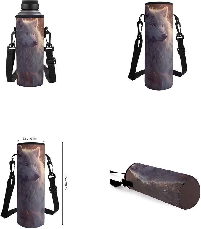 Wolf Backpack for Girls Boys Backpack with Lunch Box Water Bottle Bag and Cute Pencil Case 4PCS Set Bookbag with Front Pocket for School Teens 17 inch Large Capacity School Bag for Kids - Image 6