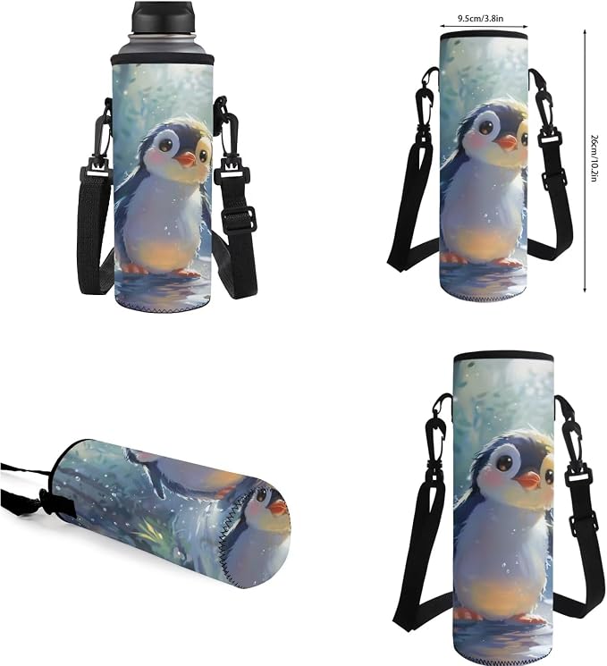 Penguin Backpack for Girls Kids Backpack with Lunch Box Water Bottle Holder with Strap and Kawaii Pencil Case 4PCS Set Cute Bookbag with Compartments 17 inch Large Capacity School Bag for Boys - Image 7