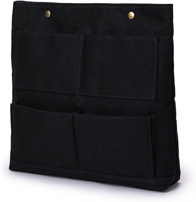 Cosmetic Bag Handbag Insert Canvas Purse Organizer Organizer Insert Cosmetic bag (L, Black) - Image 9