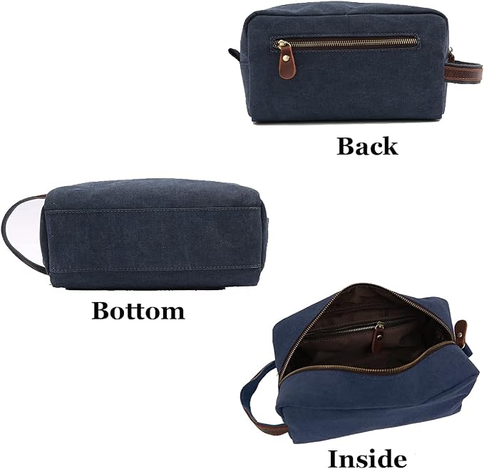 Personalized Toiletry Bag Embroidery Canvas Dopp Kit Custom Gift Monogrammed Shaving Bag With Zipper For Men And Women - Image 5