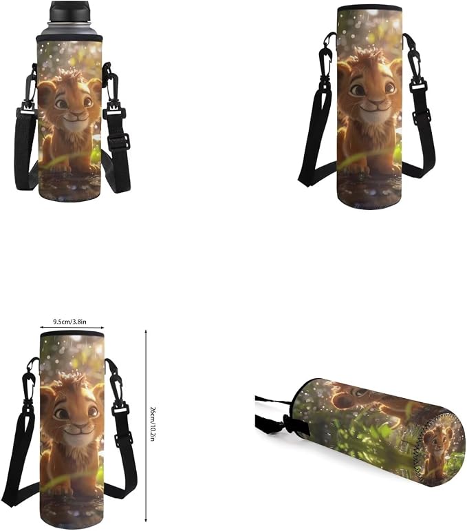 Lion Backpack for Kids Girls Backpack with Lunch Box Water Bottle Holder and Soft Pencil Pouch 4PCS Set Cute Bookbag with Front Pocket 17 inch Large School Bag for Boys Back to School Supplies - Image 6