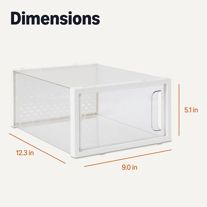 Amazon Basics Stackable and Foldable Clear Shoe Storage Organizer Box, Small, 12-Pack - Image 5