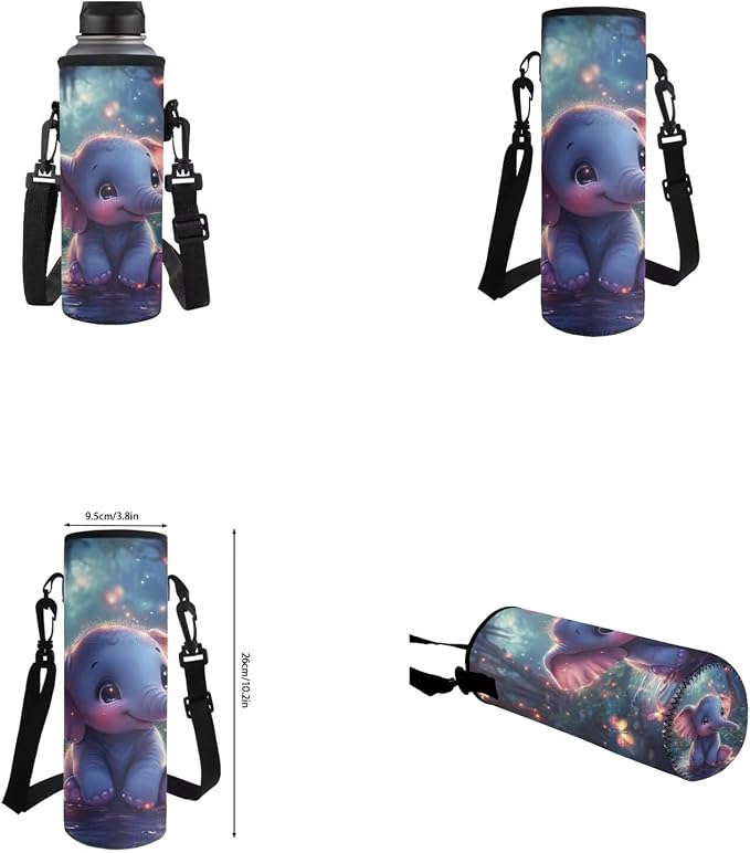 Cute Elephant Backpack for Kids Girls Backpack with Lunch Box Water Bottle Holder with Strap and Soft Pencil Case 4PCS Set Elementary Bookbag with Front Pocket 17 inch Sturdy School Bag - Image 6