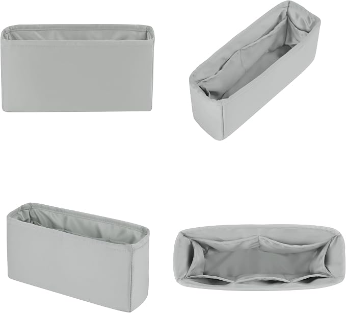 19 Bag Organizer Insert, Purse Organizer with Silky Satin Compatible with Chanel 19 Bag Maxi, Lightweight Shaper for Daily Use (Peral Grey, Maxi 36) - Image 8