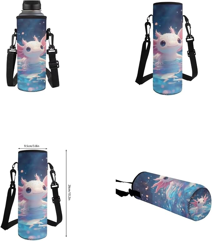 Axolotl Backpack for Girls Kids Backpack with Lunch Box Water Bottle Bag and Soft Pencil Case 4PCS Set Lightweight Bookbag with Front Pocket for School 17" Sturdy School Bag with Side Pocket - Image 6