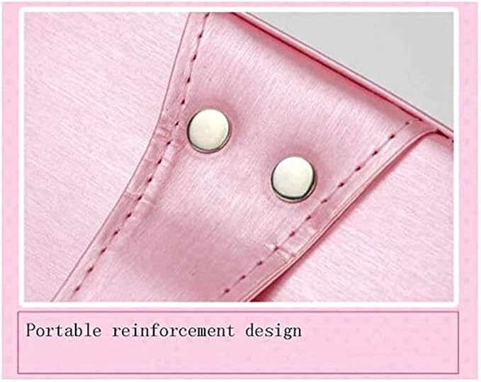 Pu Leather Makeup Storage Box With Mirror | 4 Layer Travel Vanity Bag | Multi Compartment Cosmetic Bag Display Organizer For Lipstick Nailpolish | Make-Up Brushes Holder(Pink) 18 Cms - Image 8