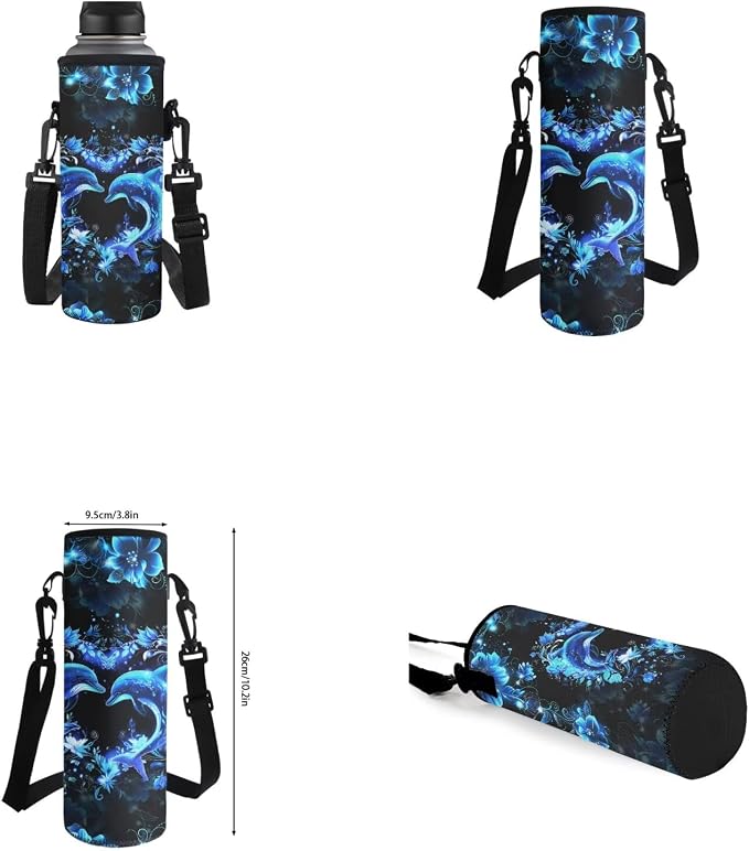 Dolphin Backpack for Girls Kids Backpack with Lunch Box Water Bottle Pouch and Aesthetic Pencil Case 4PCS Set Cute Bookbag with Front Pocket for School Teens 17 inch Large Capacity School Bag - Image 6