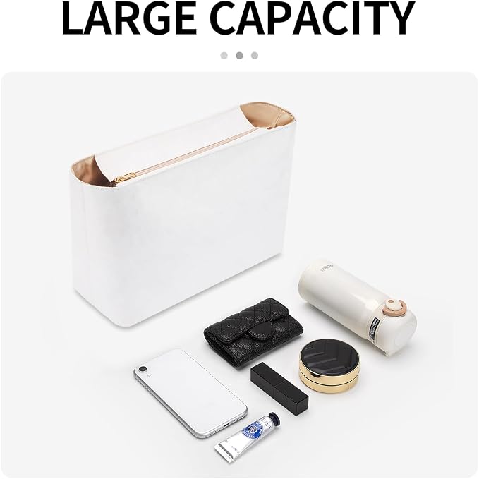 Tote Bag Organizer Insert Compatible with Handbag, Dupont Paper Purse Inner Suit for Bag, HandBag Shaper (White, Mini) - Image 8