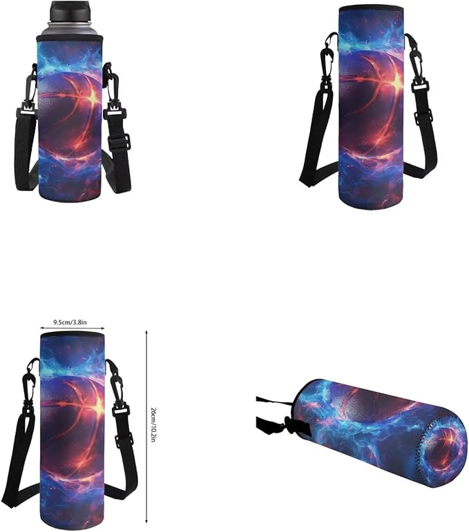 Fire Basketball Backpack for School Boys Backpack with Lunch Box Water Bottle Carrier with Strap and Soft Pencil Case 4PCS Set Bookbag with Front Pocket 17 inch Sturdy School Bag for Kids - Image 6