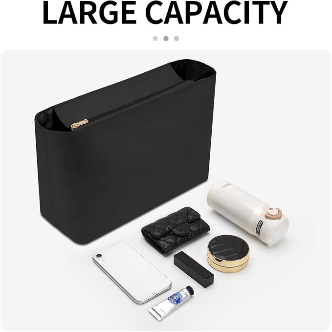 Tote Bag Organizer Insert Compatible with Geya Sain Louis GM Bag, Dupont Paper Purse Inner, Makeup Liner HandBag Shaper (Black, GM) - Image 8