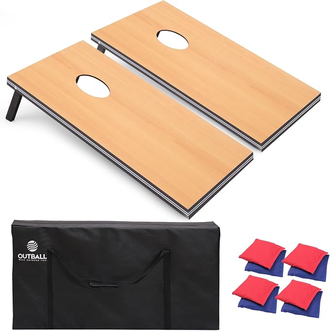 Cornhole Set 4x2 and 3X2 Regulation Size Corn Holes Sets with Carrying Bags & 8 Bean Bags Cornhole Boards Bean Toss Games for Adults Family Outdoor Beach Lawn Outside Backyard Games - Image 8