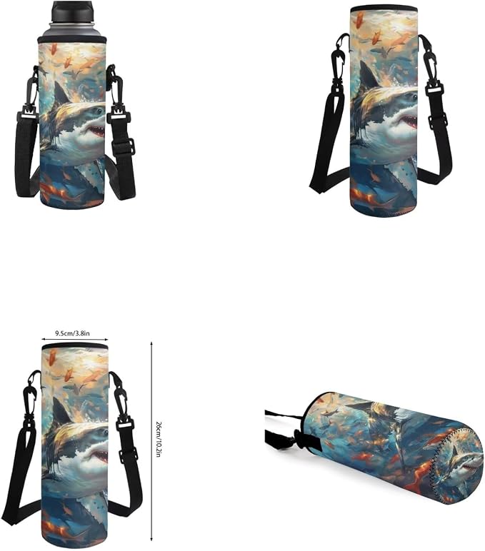 Shark Backpack for Boys Kids Backpack with Lunch Box Water Bottle Holder with Strap and Soft Pencil Case 4PCS Set Sturdy Bookbag with Front Pocket for School 17 inch Large Capacity School Bag - Image 6