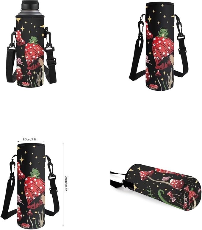 Mushroom Backpack for Girls Boys Backpack with Lunch Box Water Bottle Pouch and Cute Pencil Case 4PCS Set Bookbag with Front Pocket for School 17 inch Large Elementary School Bag for Kids - Image 6