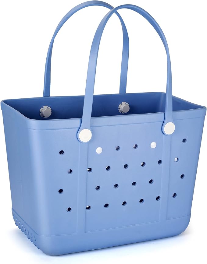 Extra Large Rubber Beach Bag Tote Bag for Women Waterproof Bag | Waterproof EVA Beach Tote with Zipper Pocket & Non-Slip Bottom | Sturdy Tote for Beach Pool Boat Groceries & Travel - Image 9