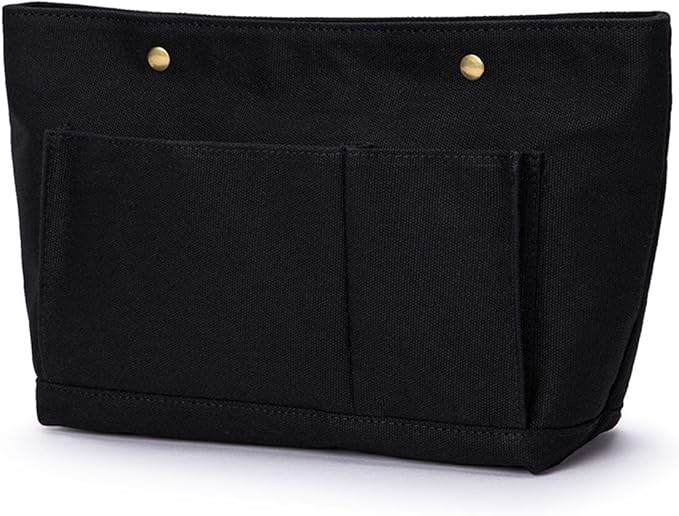 Lightweight Handbag Organizers Insert with Multiple Pockets Handbag Organizer for Storage and Organization Cosmetic Bag Cotton Canvas (M, Black) - Image 9